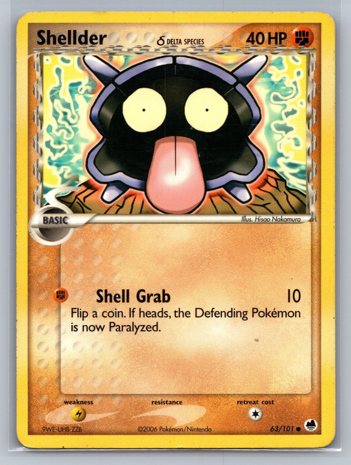Shellder (Delta Species) Common 63/101 Dragon Frontiers LP