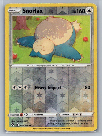 Snorlax Reverse Holo Common 206/264 SWSH08: Fusion Strike LP
