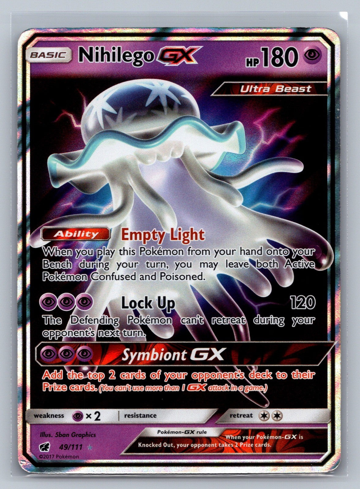 Nihilego GX Holo Ultra Rare 49/111 SM - Crimson Invasion LP