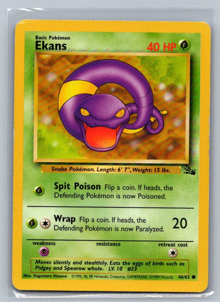 Ekans Unlimited Common 46/62 Fossil LP