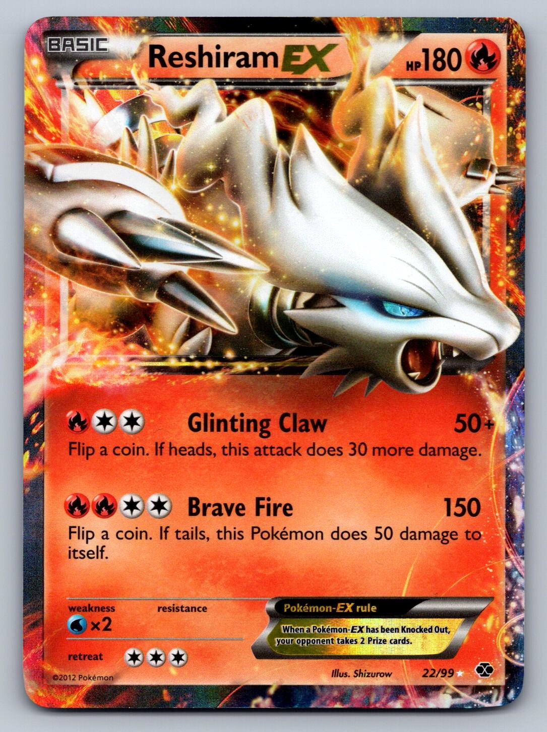 Reshiram EX Holo Ultra Rare 22/99 Next Destinies NM
