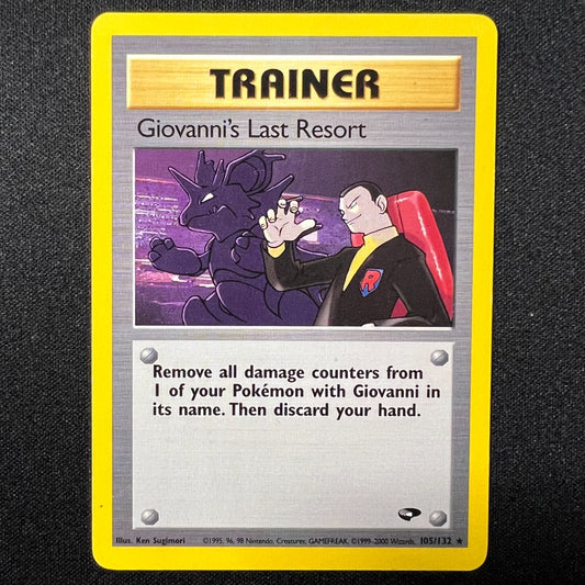 Giovanni's Last Resort 105/132 Vintage WOTC Pokemon Cards 2000 Gym Challenge LP