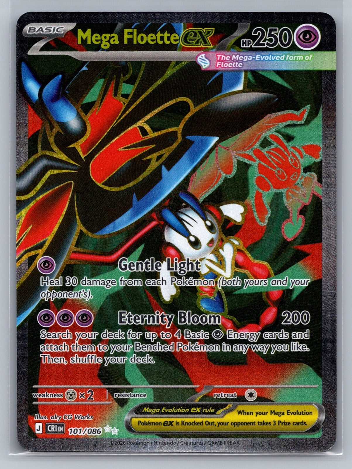 Mega Floette ex Holo Ultra Rare 101/086 ME04: Chaos Rising NM