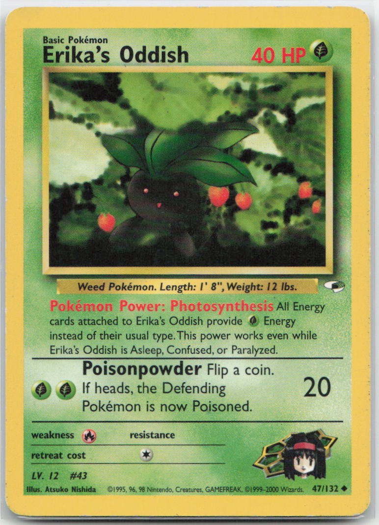 Erika's Oddish (47) Unlimited Uncommon 047/132 Gym Heroes MP