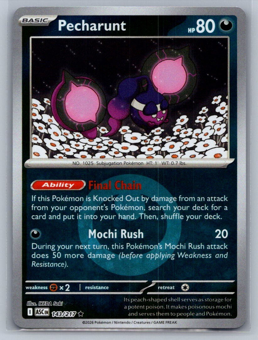 Pecharunt (Energy Symbol Pattern) Reverse Holo 143/217 ME: Ascended Heroes NM
