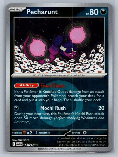 Pecharunt (Energy Symbol Pattern) Reverse Holo 143/217 ME: Ascended Heroes NM