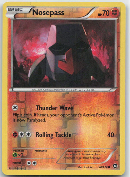 Nosepass Reverse Holo Common 54/114 XY - Steam Siege NM