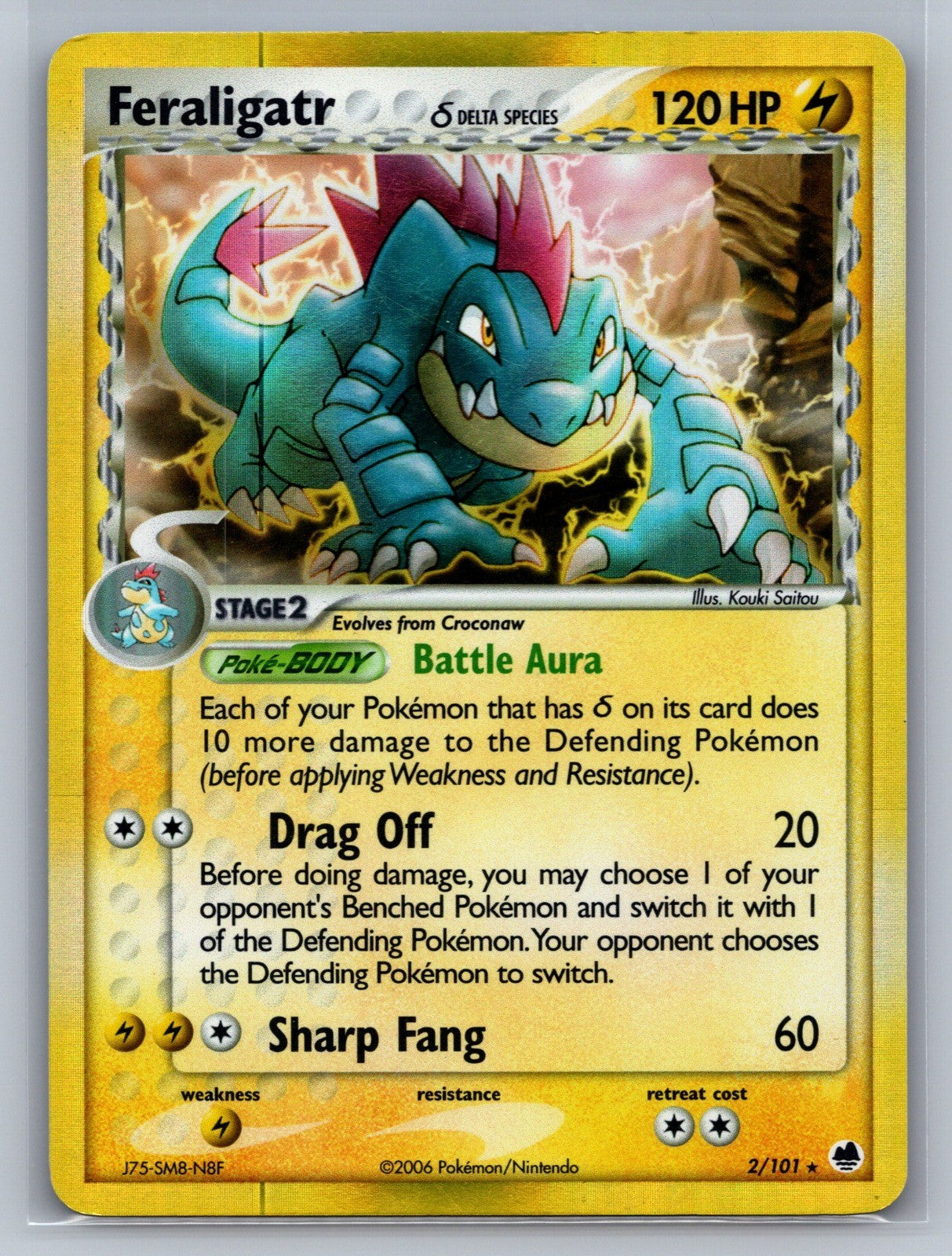 Feraligatr (Delta Species) Holo Holo Rare 2/101 Dragon Frontiers LP