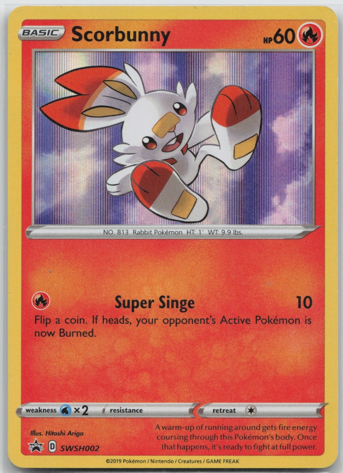 Scorbunny - Holo Promo SWSH002 SWSH: Sword & Shield Promo Cards NM