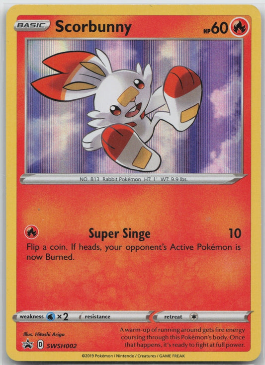Scorbunny - Holo Promo SWSH002 SWSH: Sword & Shield Promo Cards NM