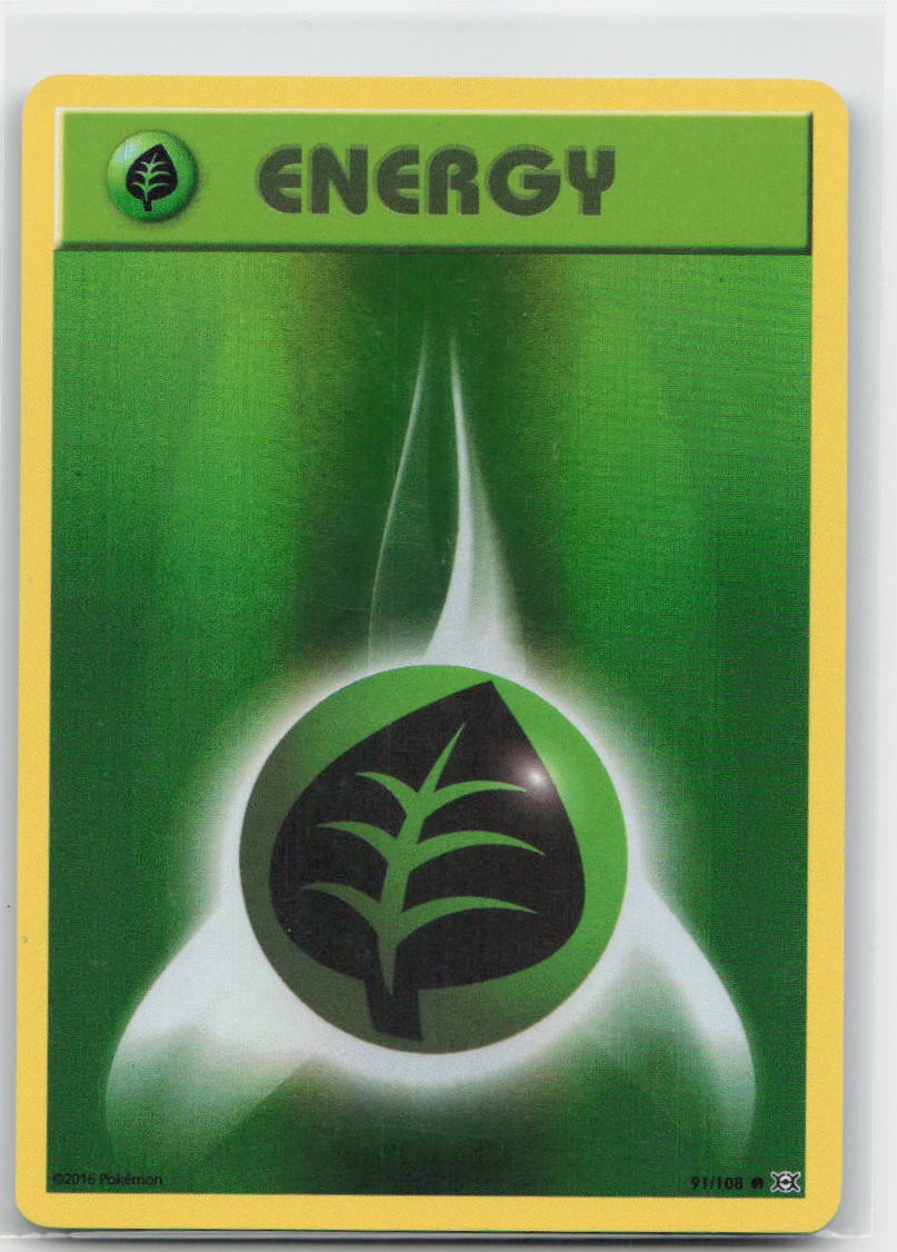 Grass Energy Reverse Holo Common 91/108 XY - Evolutions NM