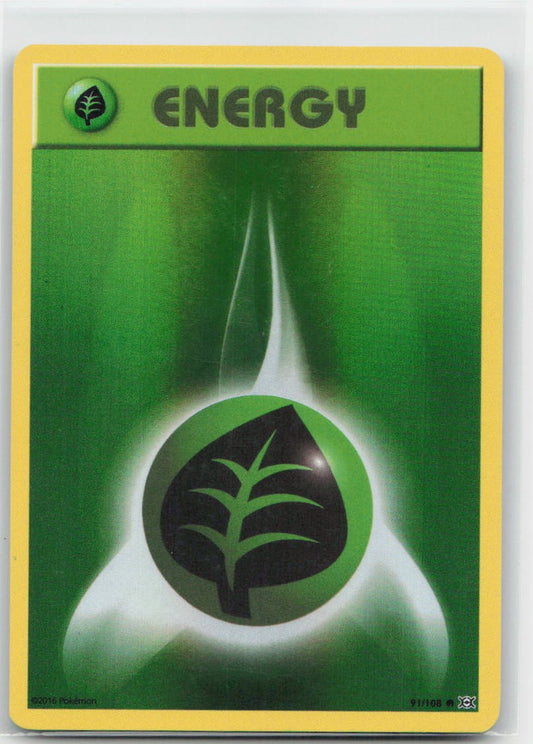 Grass Energy Reverse Holo Common 91/108 XY - Evolutions NM