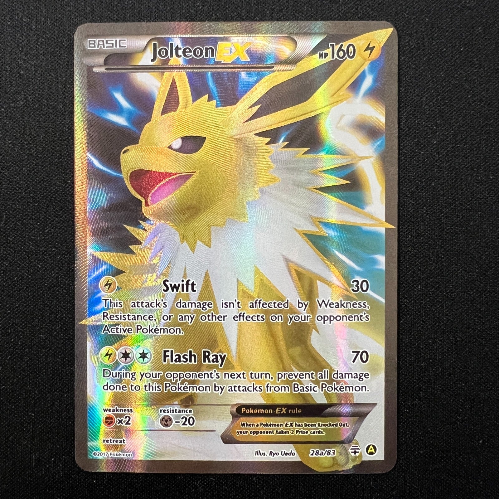 FULL ART Jolteon EX ULTRA RARE 28a/83 Pokemon Generations Eevee Eeveelution - LP