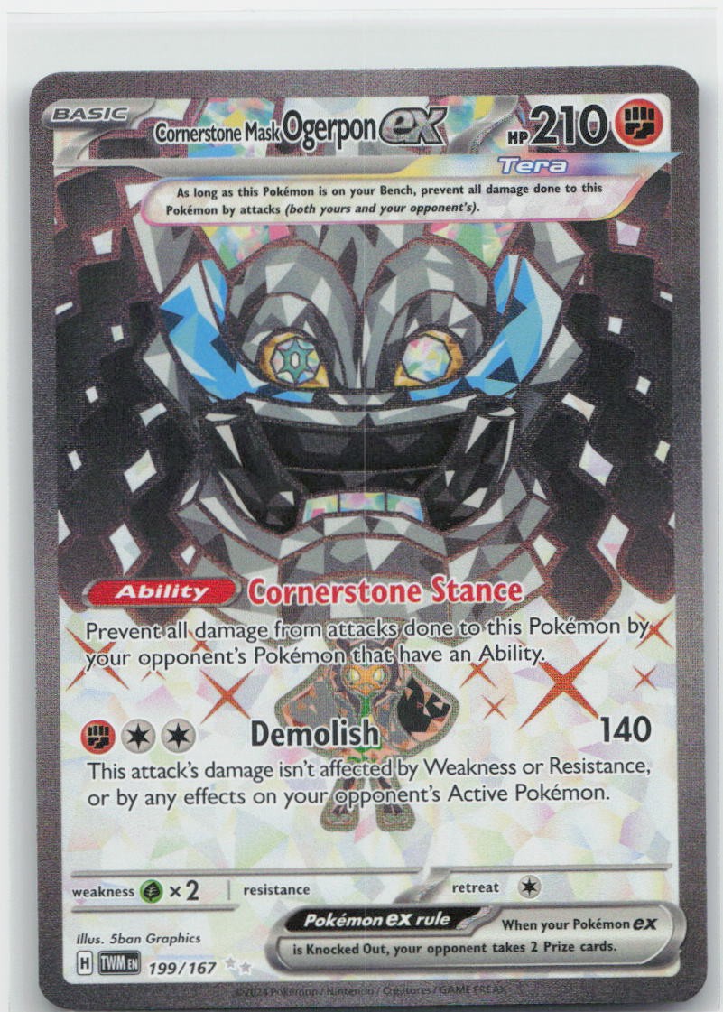 Cornerstone Mask Ogerpon ex - Holo Ultra Rare 199/167 Twilight Masquerade NM