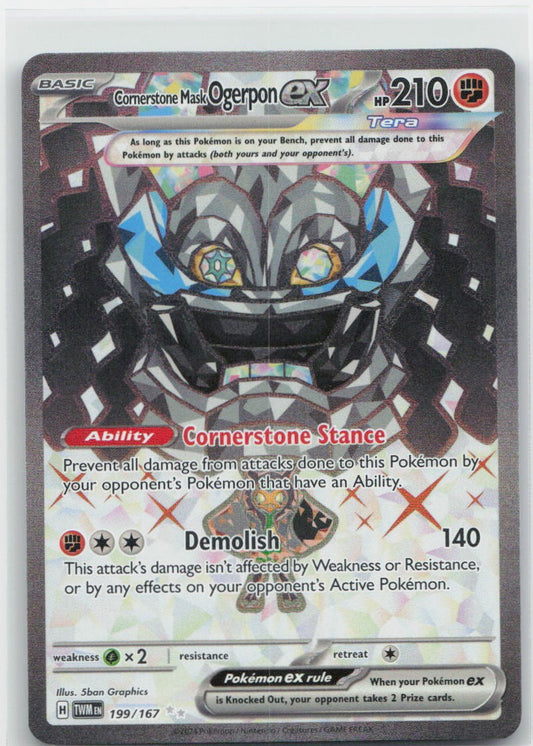 Cornerstone Mask Ogerpon ex - Holo Ultra Rare 199/167 Twilight Masquerade NM