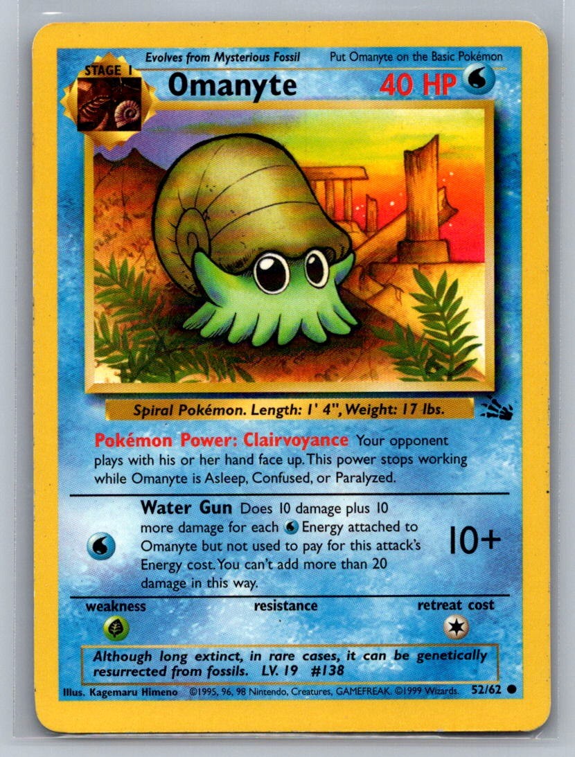 Omanyte Unlimited Common 52/62 Fossil LP