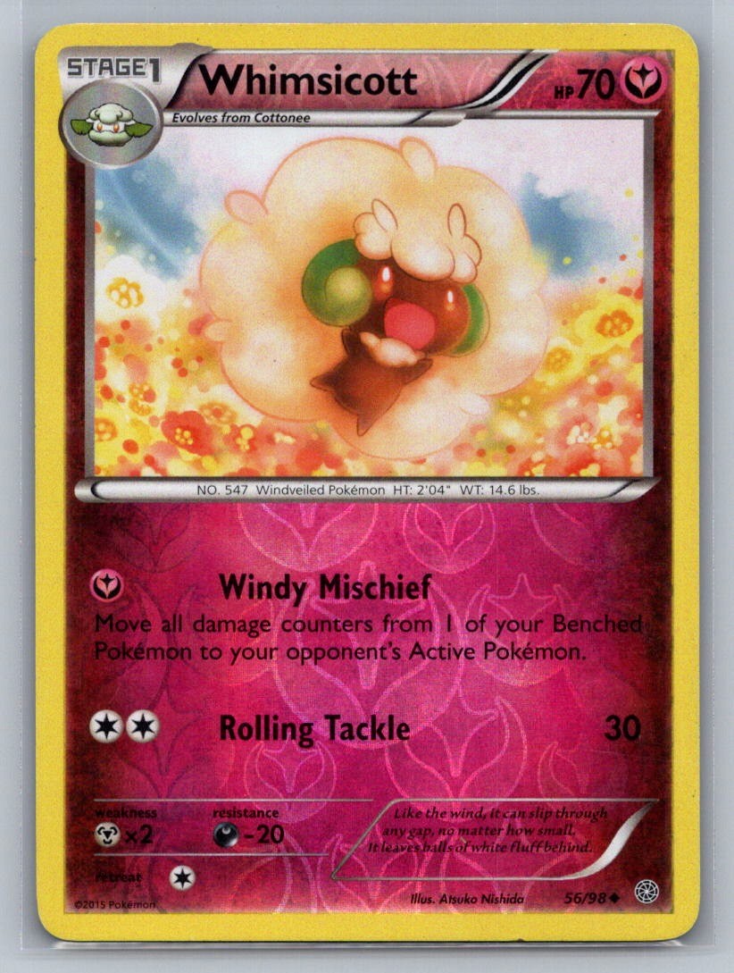 Whimsicott Reverse Holo Uncommon 56/98 XY - Ancient Origins LP