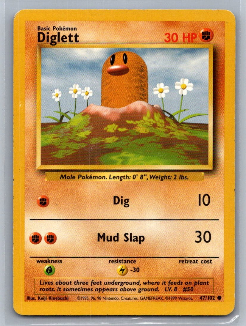 Diglett Common 047/102 Base Set LP