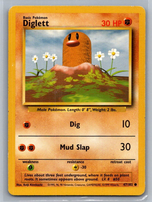 Diglett Common 047/102 Base Set LP