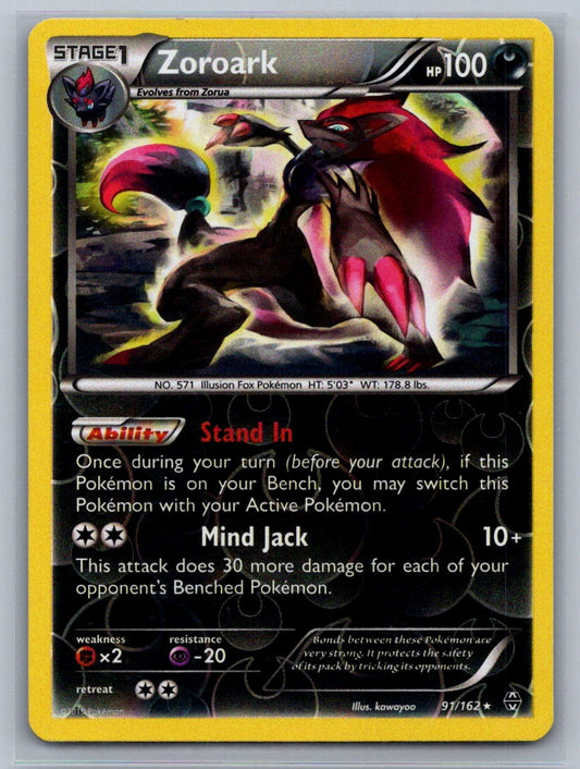 Zoroark Reverse Holo Holo Rare 91/162 XY - BREAKthrough LP