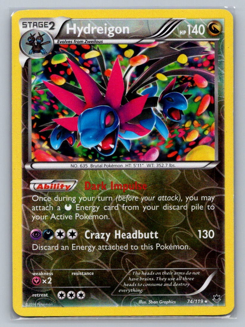Hydreigon Reverse Holo Holo Rare 74/119 XY - Phantom Forces LP