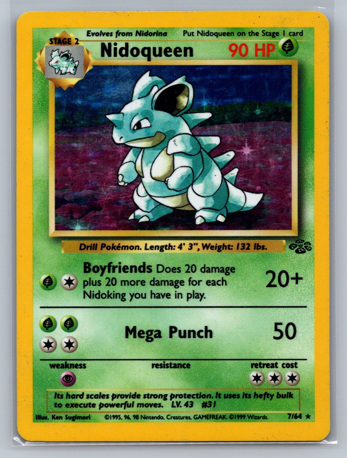 Nidoqueen (7) Unlimited Holo Holo Rare 07/64 Jungle LP
