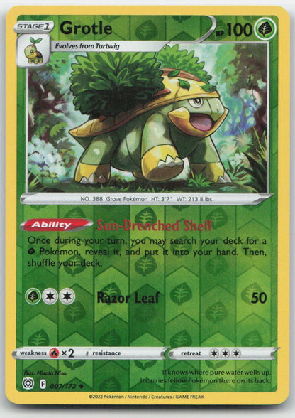 Grotle Reverse Holo Uncommon 007/172 SWSH09: Brilliant Stars NM