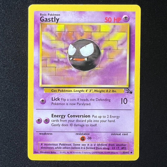 👻 Gastly 33/62 Fossil Vintage WOTC Pokemon Cards TCG LP