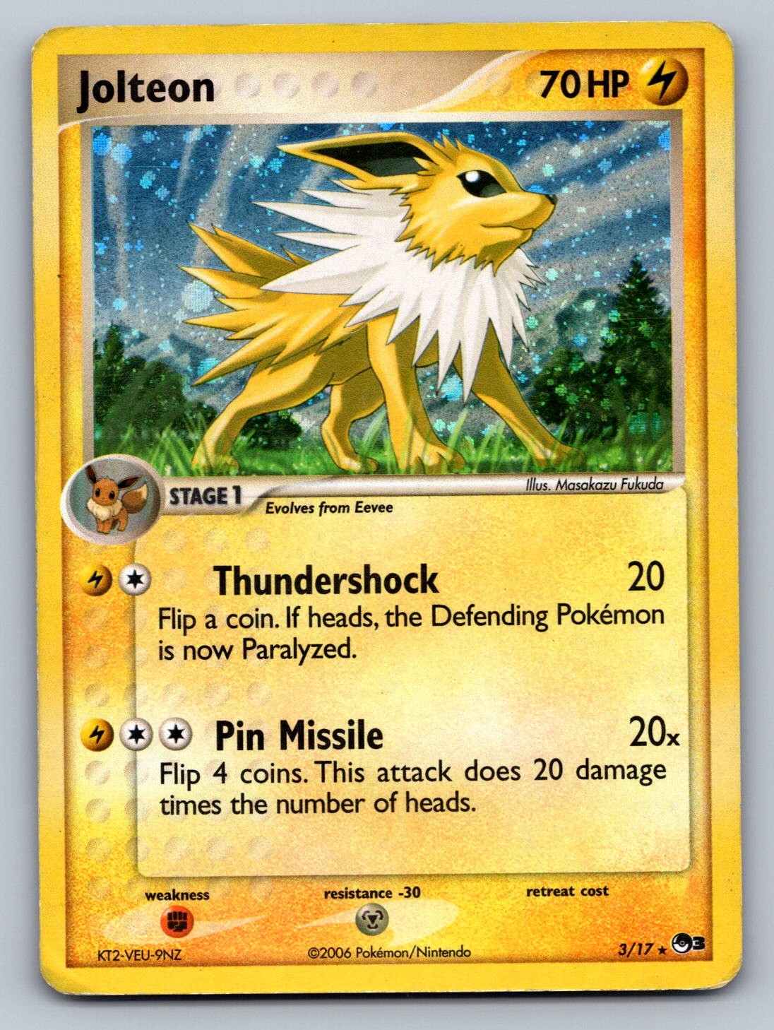 Jolteon Holo Rare 003/017 POP Series 3 NM