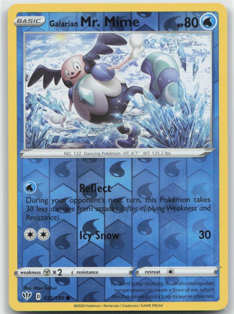 Galarian Mr. Mime Reverse Holo Common 035/189 SWSH03: Darkness Ablaze NM