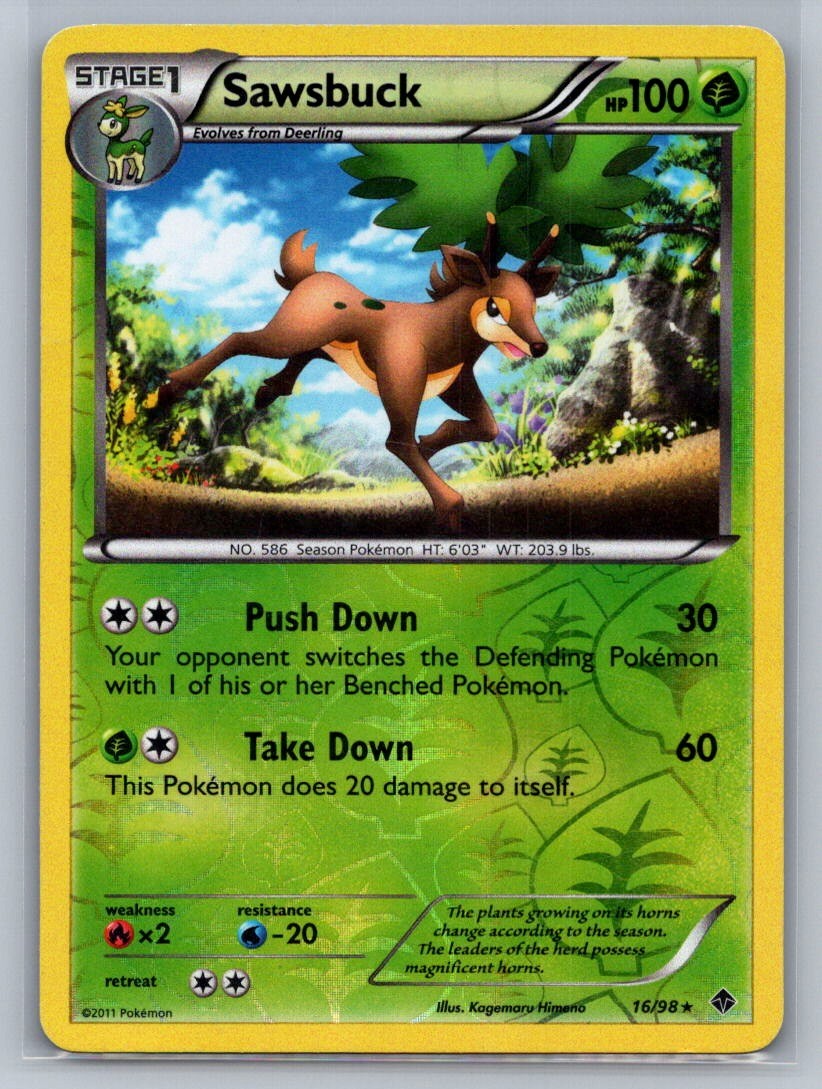 Sawsbuck Reverse Holo Rare 16/98 Emerging Powers MP