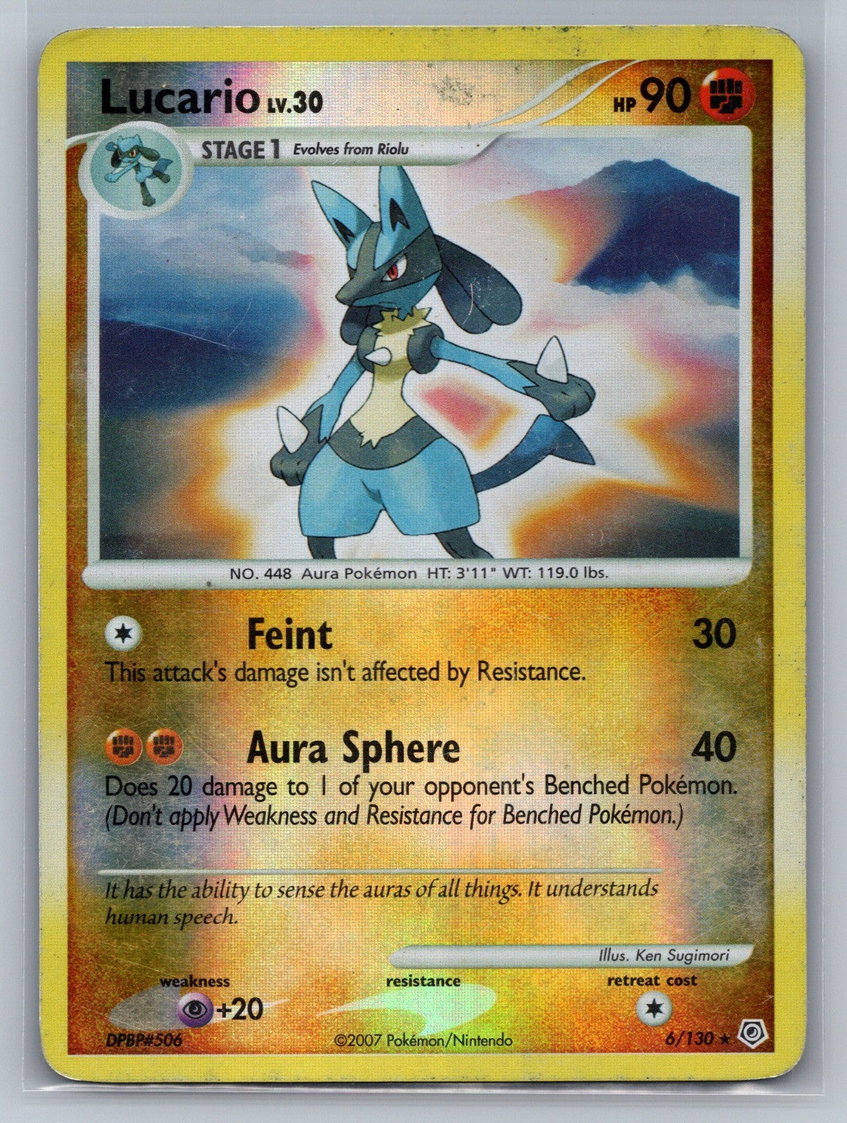 Lucario Reverse Holo Holo Rare 6/130 Diamond and Pearl LP
