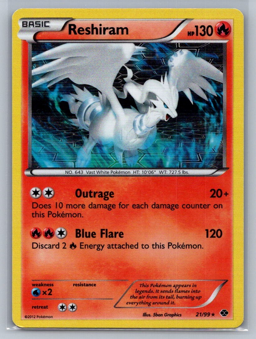 Reshiram - 21/99 (Next Destinies) Holo Holo Rare 021/099 Deck Exclusives MP