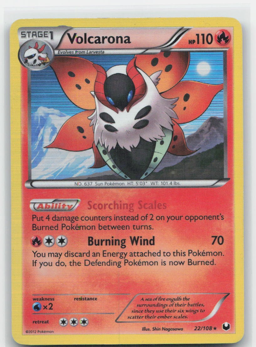 Volcarona Holo Holo Rare 22/108 Dark Explorers NM