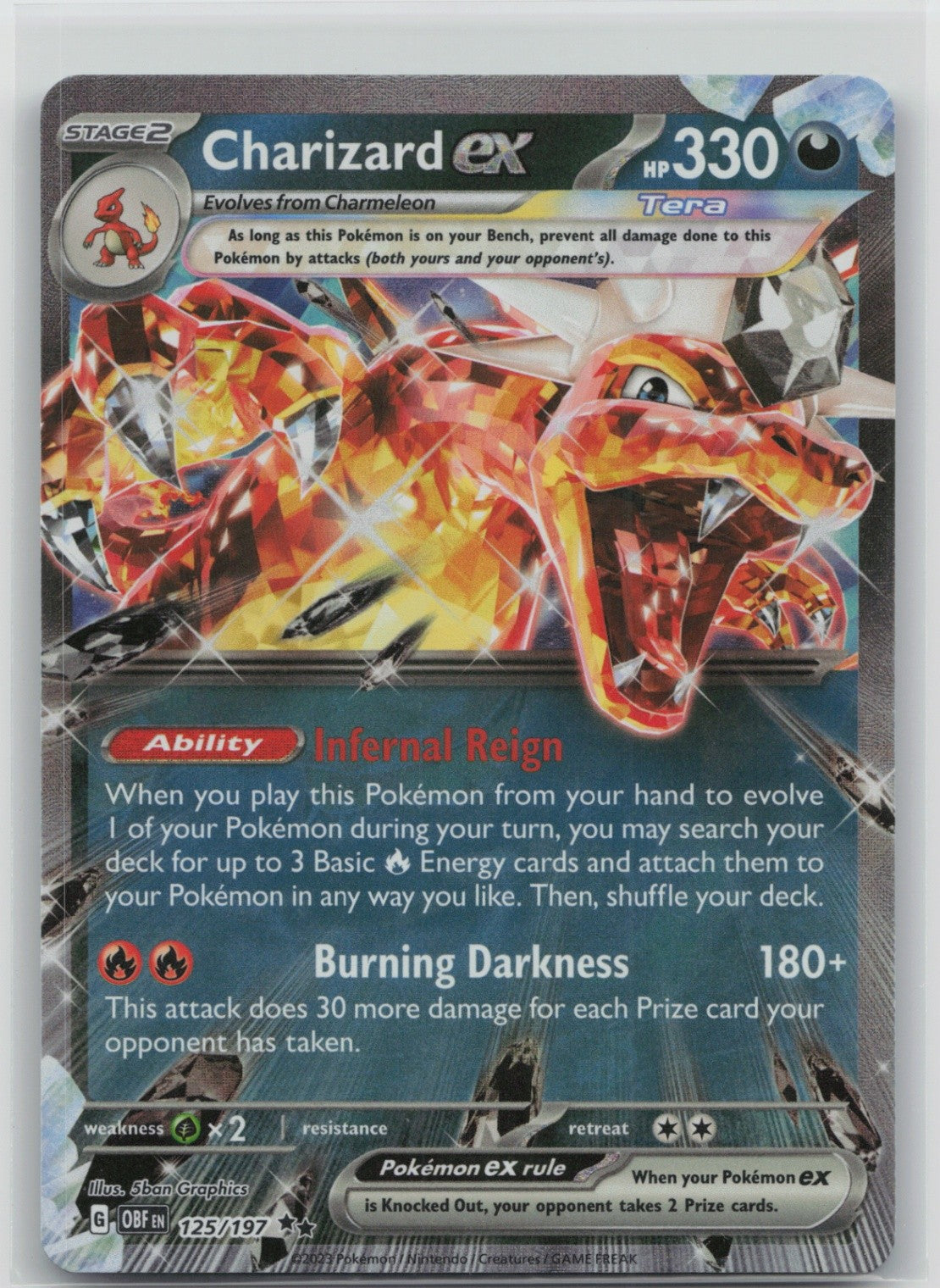 Charizard ex - Holo Double Rare 125/197 SV03: Obsidian Flames NM