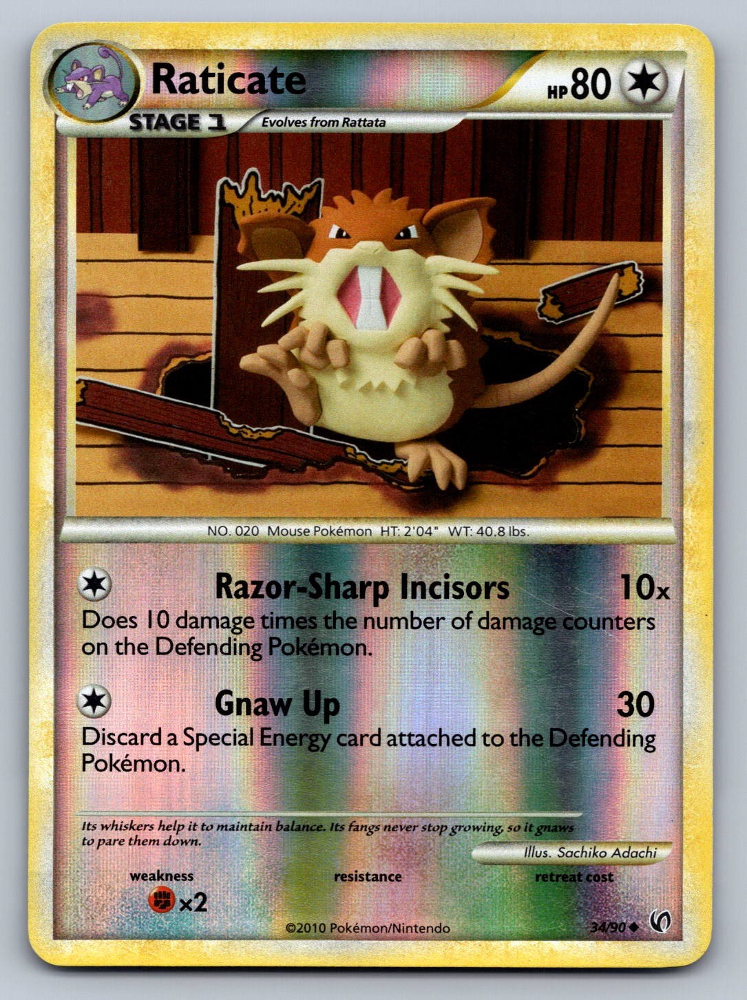 Raticate Reverse Holo Uncommon 34/90 Undaunted NM