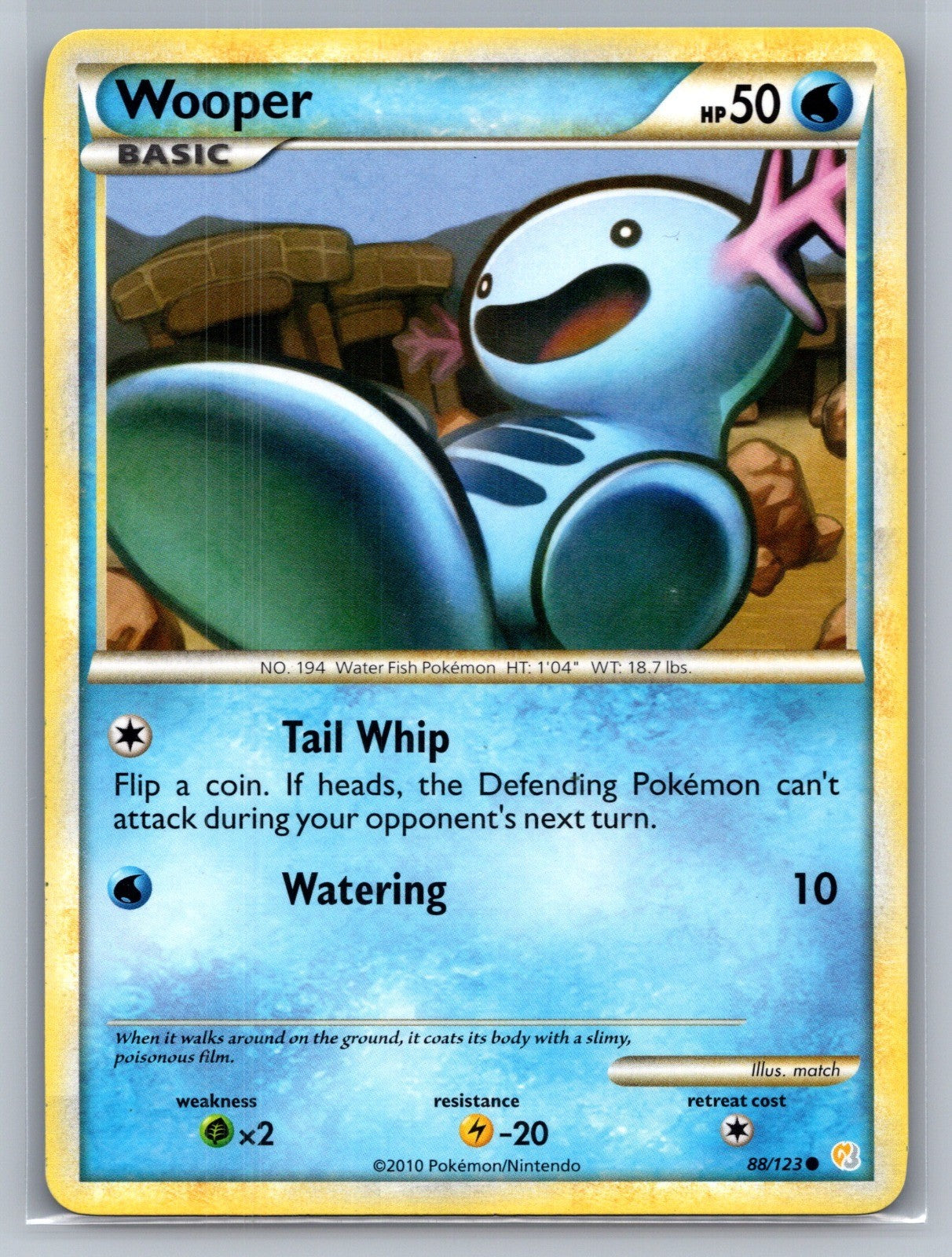 Wooper Common 88/123 HeartGold SoulSilver LP