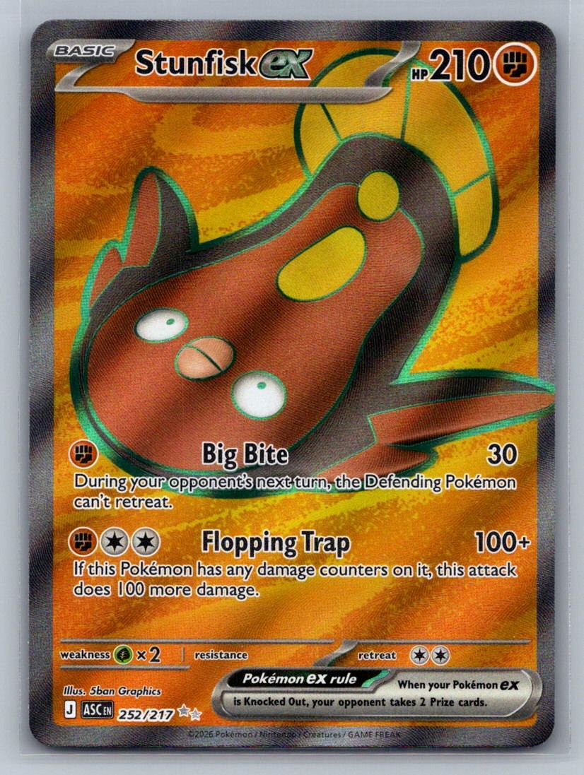 Stunfisk ex Holo Ultra Rare 252/217 ME: Ascended Heroes NM