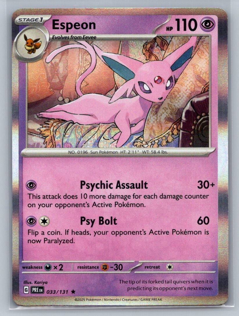 Espeon Holo Rare 033/131 SV: Prismatic Evolutions NM