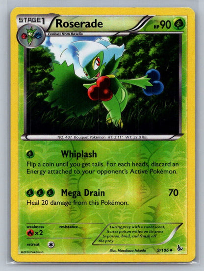 Roserade Reverse Holo Uncommon 9/106 XY - Flashfire LP