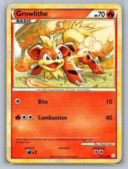 Growlithe Common 65/123 HeartGold SoulSilver LP