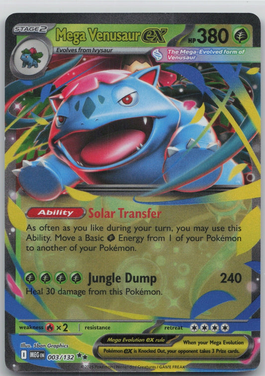 Mega Venusaur ex - Holo Double Rare 003/132 ME01: Mega Evolution NM