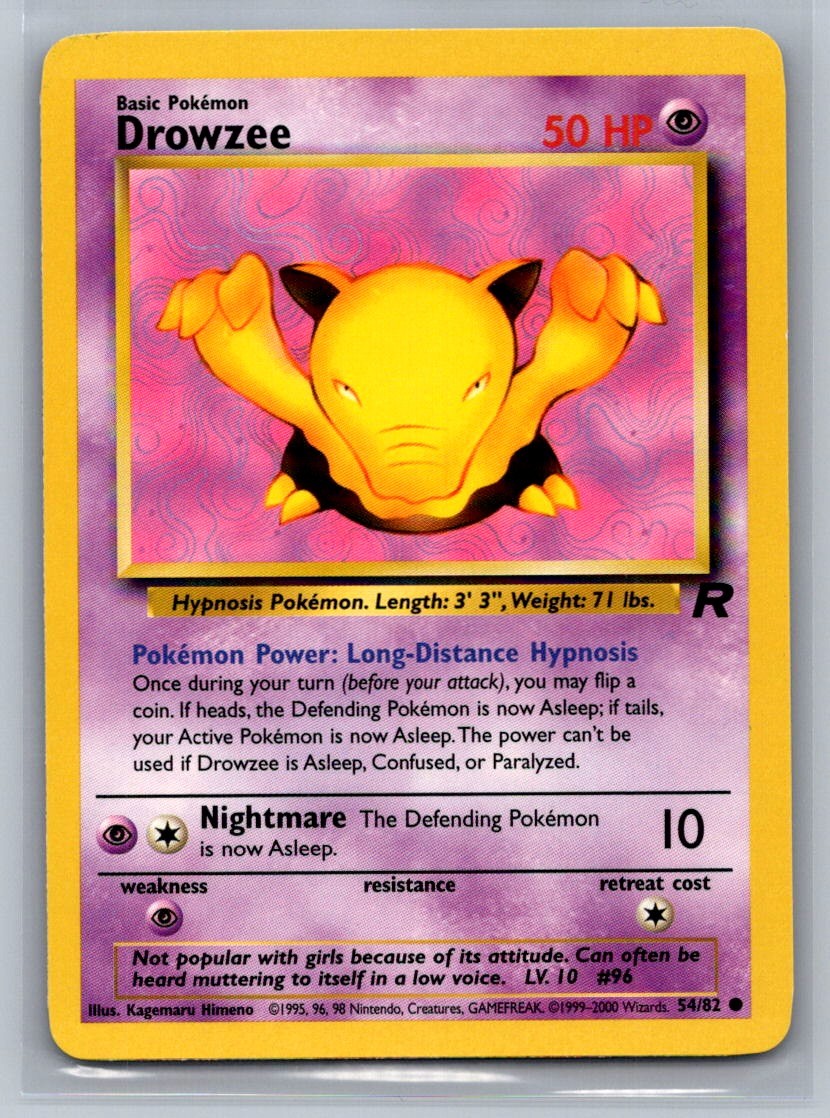 Drowzee Unlimited Common 54/82 Team Rocket LP