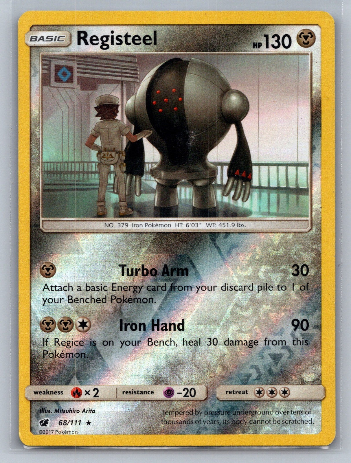 Registeel Reverse Holo Rare 68/111 SM - Crimson Invasion LP