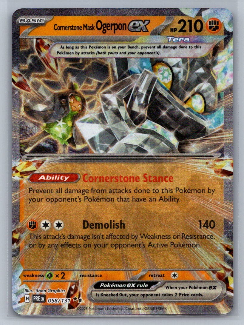 Cornerstone Mask Ogerpon ex - Holo 058/131 SV: Prismatic Evolutions NM