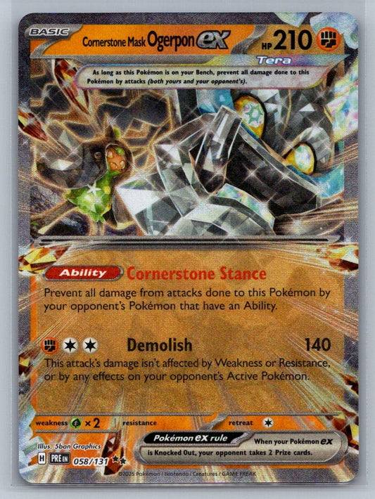 Cornerstone Mask Ogerpon ex - Holo 058/131 SV: Prismatic Evolutions NM