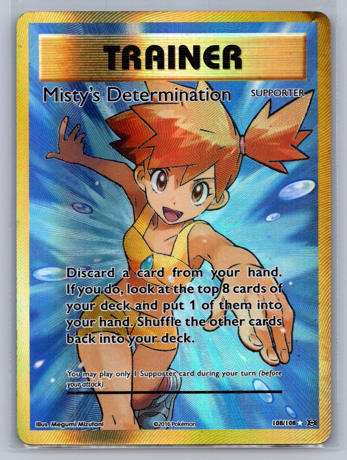 Misty's Determination (Full Art) Holo Ultra Rare 108/108 XY - Evolutions MP