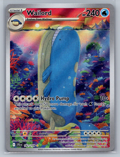 Wailord Holo Illustration Rare 162/159 SV09: Journey Together NM