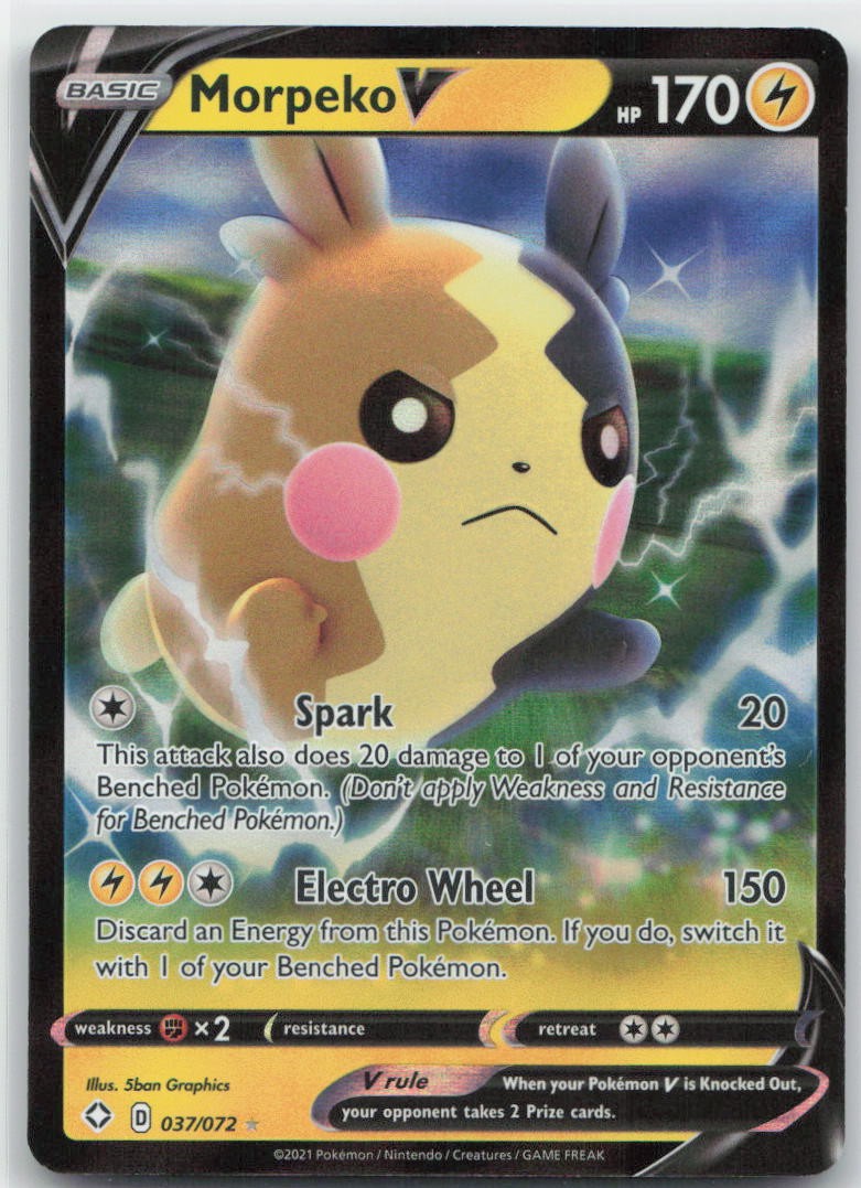 Morpeko V Holo Ultra Rare 037/072 Shining Fates NM