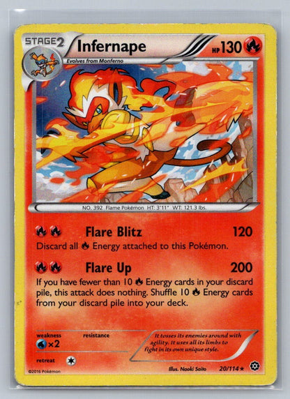 Infernape Holo Holo Rare 20/114 XY - Steam Siege LP